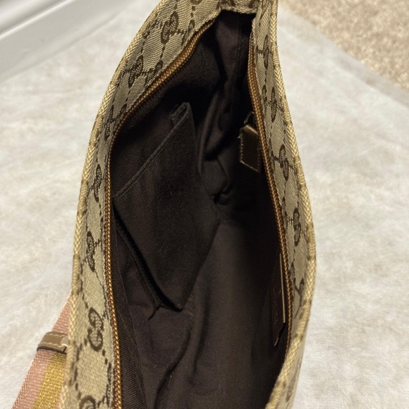 GUCCI GG Canvas Sherry Line Shoulder Bag Beige Gold - Picture 4 of 9